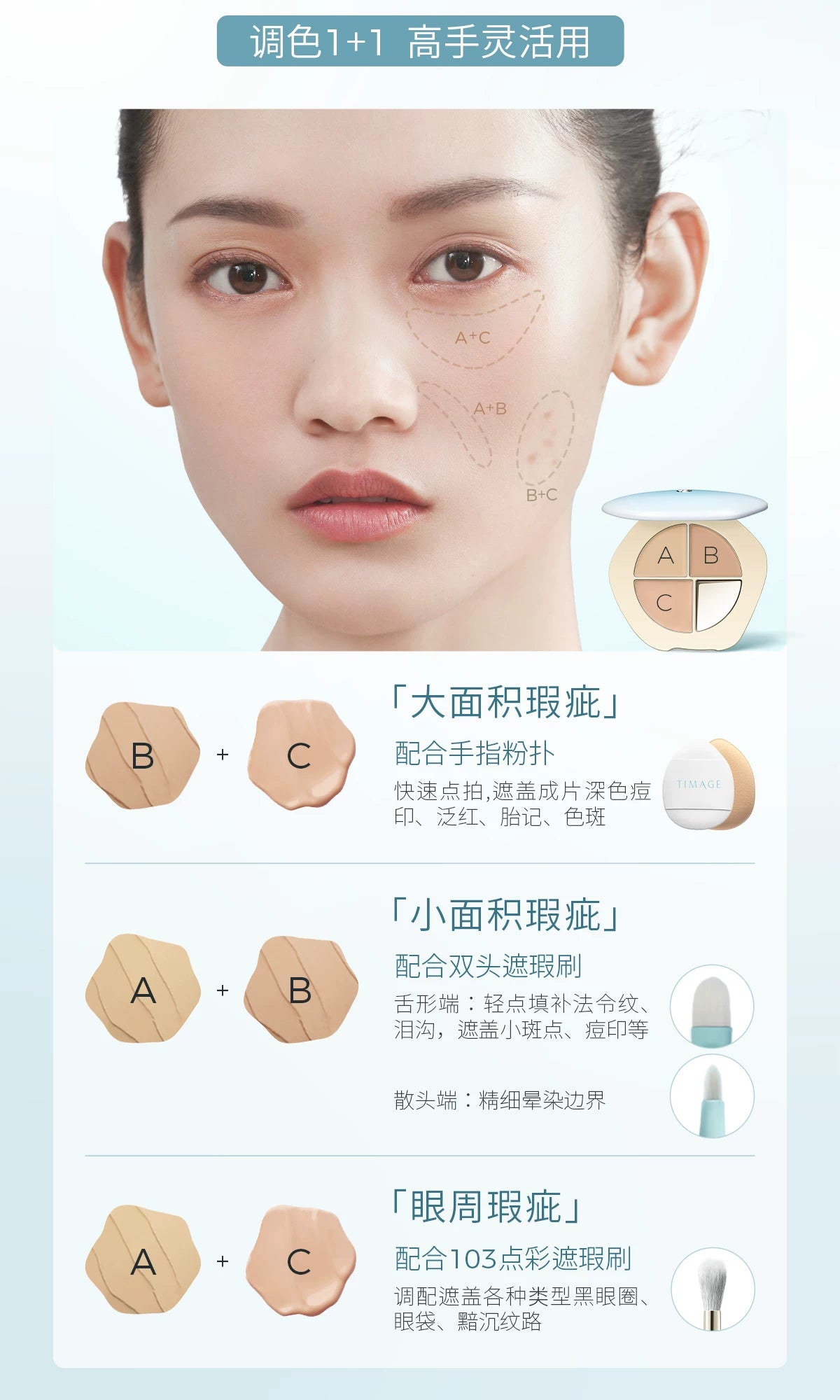 Timage Caitang Jady Concealer Palette 5g Creamy Velvet Flawless Concealer High Coverage Moisturizing Makeup Cosmetics