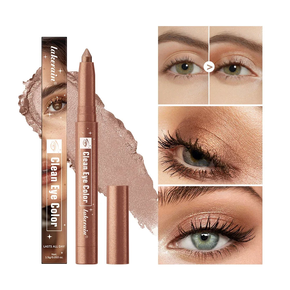 Lakerain Eyeshadow Sticks 12 Colors Long Lasting Waterproof High Pigmented Shimmer Glitter And Matte Eyeshadow Pencil Makeup