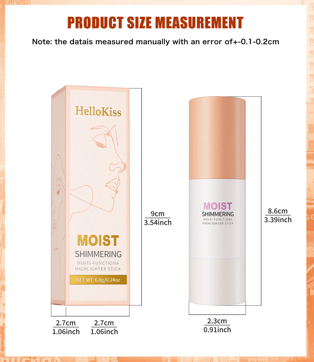 [Natural Glowup] 1pc Glowup Highlighter Stick | Natural Brightening Face Contour & Highlight Makeup, Medium Coverage, Buildable