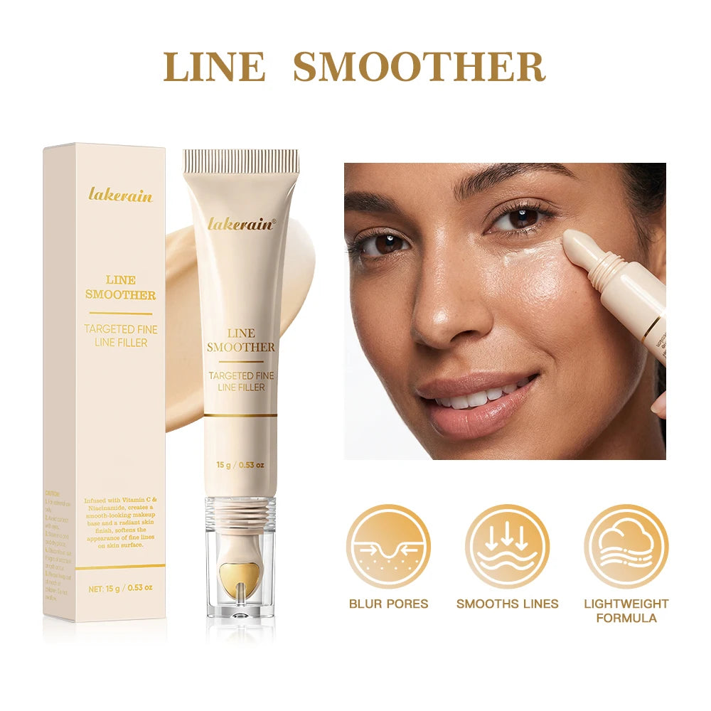Line Smoother Targeted Fine Line Blurring Primer Wrinkles & Pores Subtly Tinted With Vitamin C & Niacinamide Korean Makeup