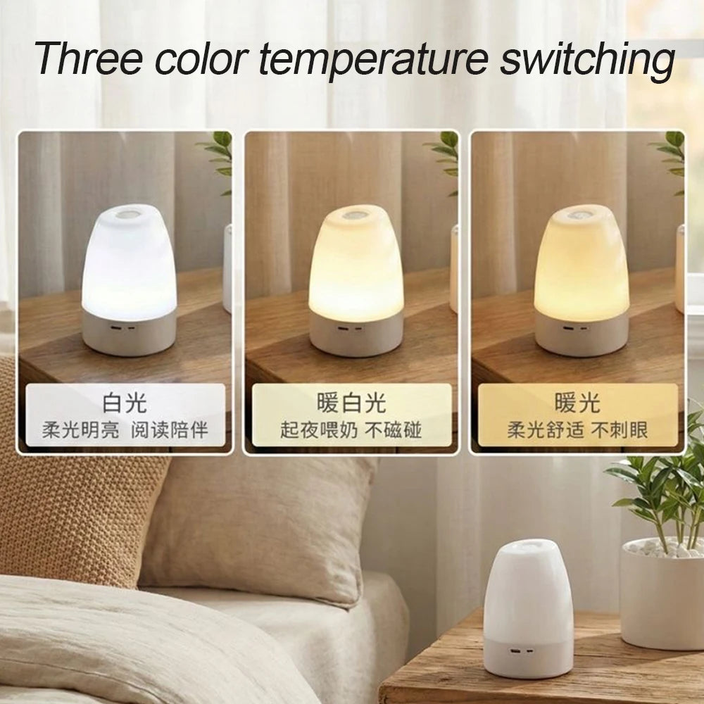 Touch Night Light Bedroom Table Lamp 3 Modes Dimming Rechargeable Night Lamp Ambient Light Soft Light Bedside Lamp For Kids Gift
