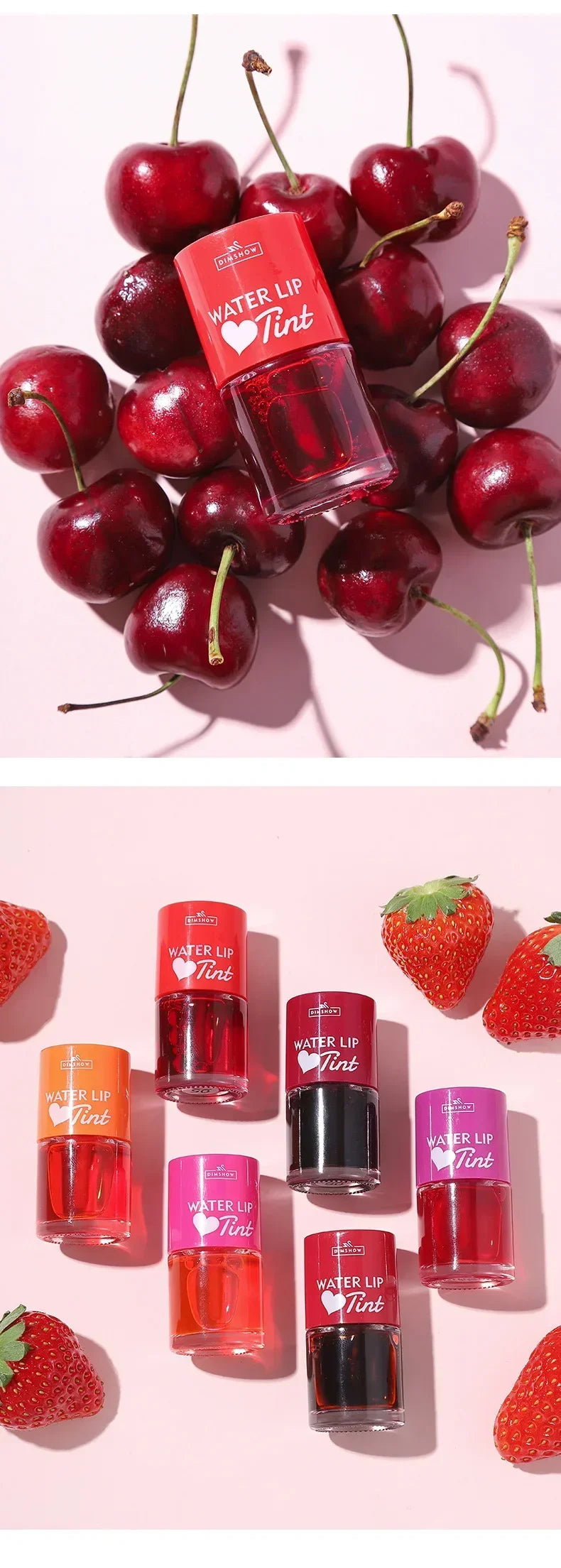 Tint Dyeing Liquid Lipstick and Blush 2 in 1 Waterproof Mirror Lip Gloss Water Lip Tint Non-sticky Lip Eye Cheek Makeup Cosmetic