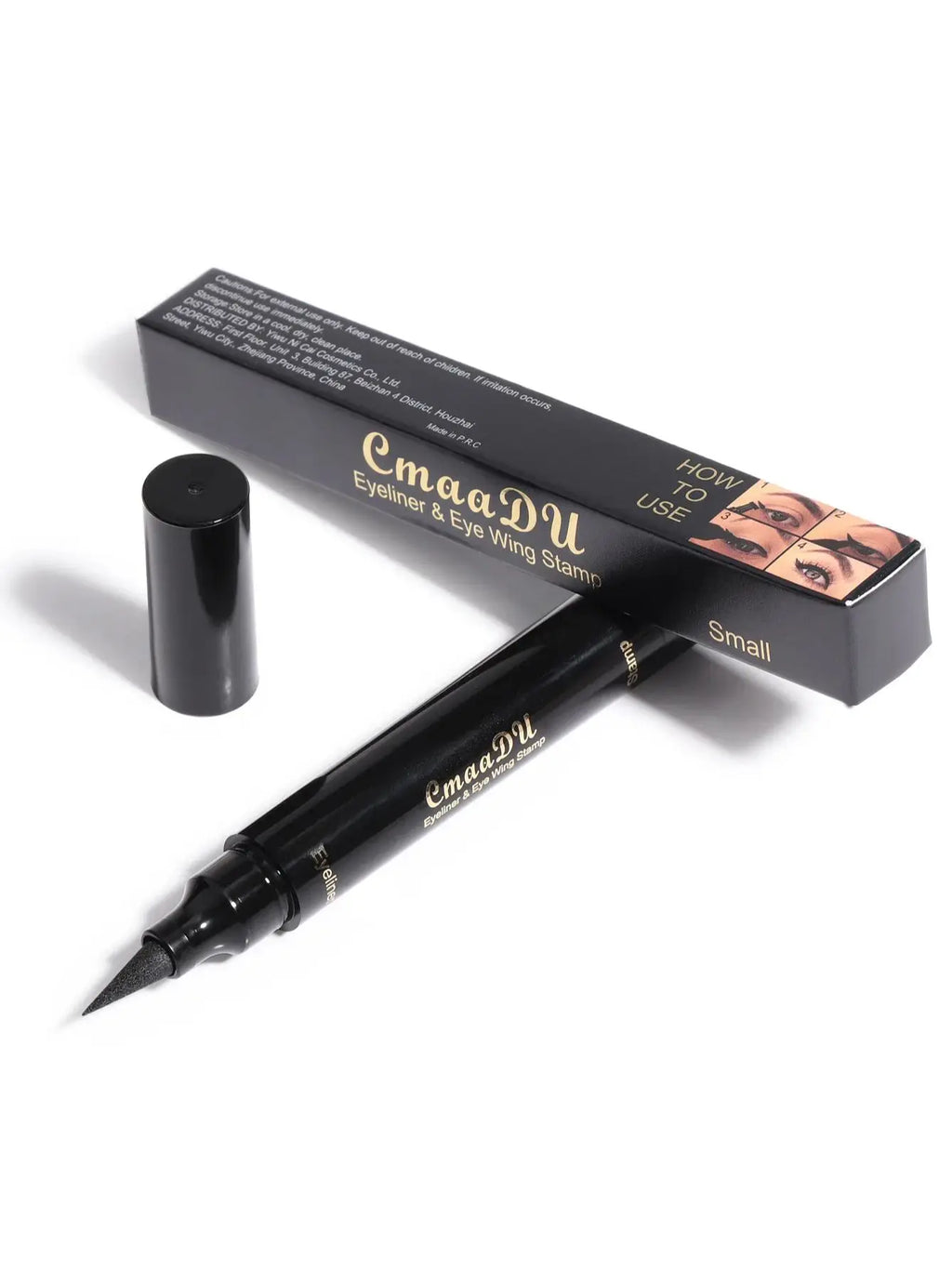 1 Pcs Black Wings Stamp Liquid Eyeliner, Easy Cat Eye Template Makeup Tool Anti-smudge, Vamp Wing, Lasting Waterproof Anti-sweat