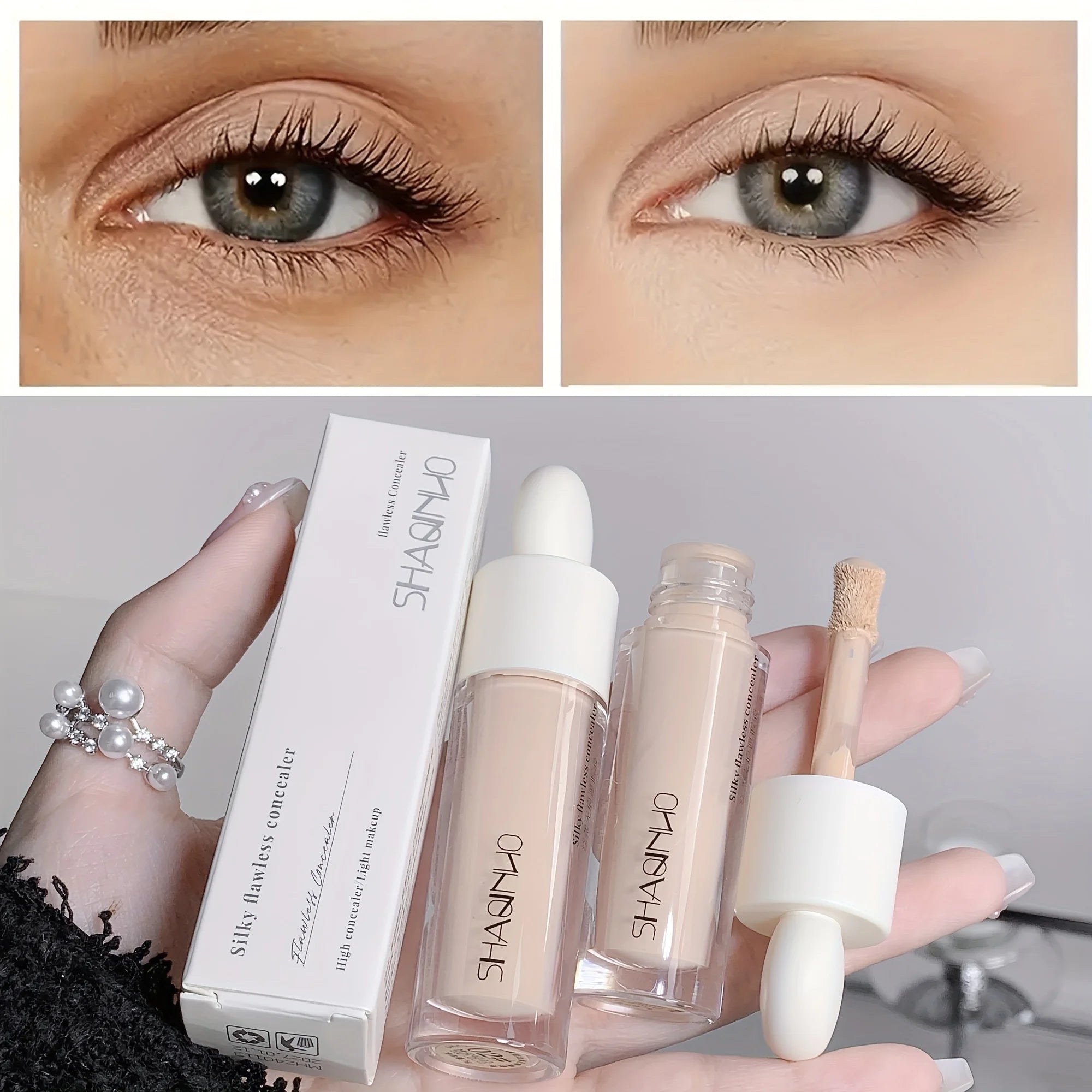 Silky seamless concealer for lasting coverage of acne spots and dark circles under the eyes concealer