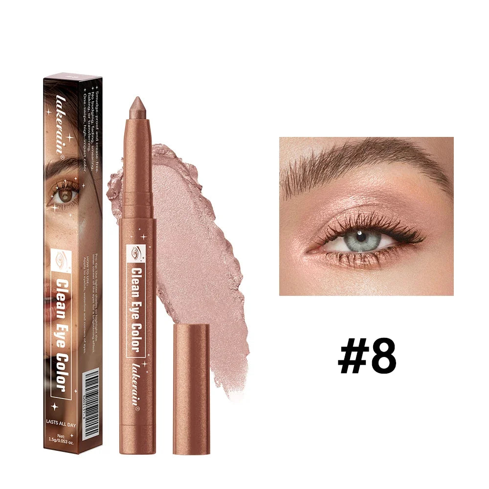 Lakerain Eyeshadow Sticks 12 Colors Long Lasting Waterproof High Pigmented Shimmer Glitter And Matte Eyeshadow Pencil Makeup