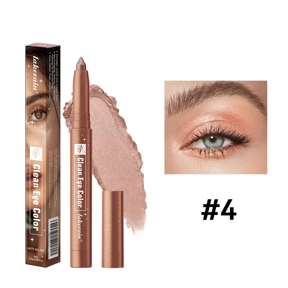Lakerain Eyeshadow Sticks 12 Colors Long Lasting Waterproof High Pigmented Shimmer Glitter And Matte Eyeshadow Pencil Makeup