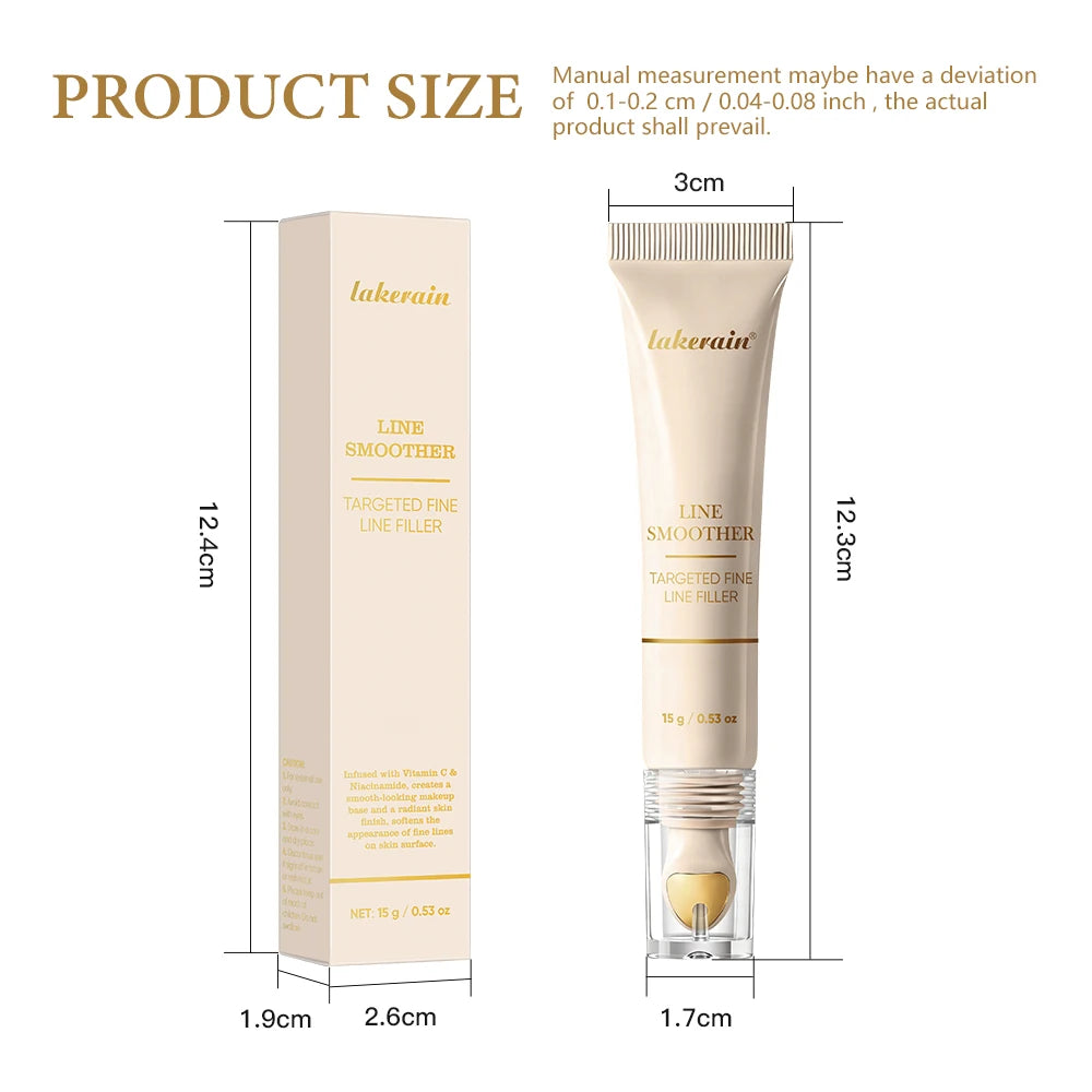 Line Smoother Targeted Fine Line Blurring Primer Wrinkles & Pores Subtly Tinted With Vitamin C & Niacinamide Korean Makeup