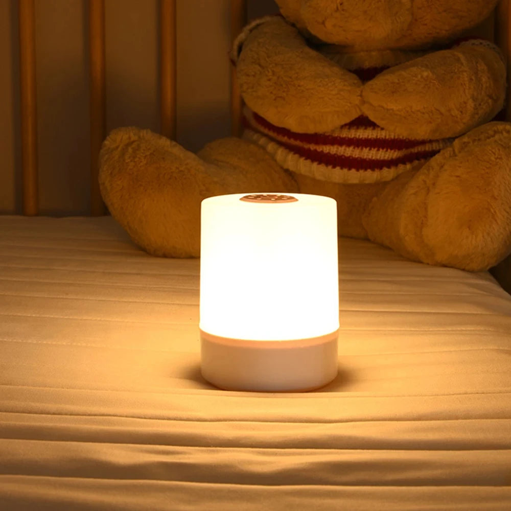 Touch Night Light Bedroom Table Lamp 3 Modes Dimming Rechargeable Night Lamp Ambient Light Soft Light Bedside Lamp For Kids Gift
