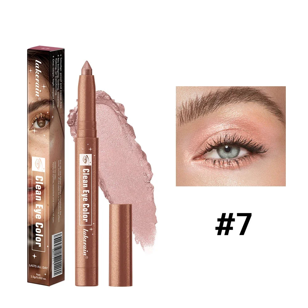 Lakerain Eyeshadow Sticks 12 Colors Long Lasting Waterproof High Pigmented Shimmer Glitter And Matte Eyeshadow Pencil Makeup