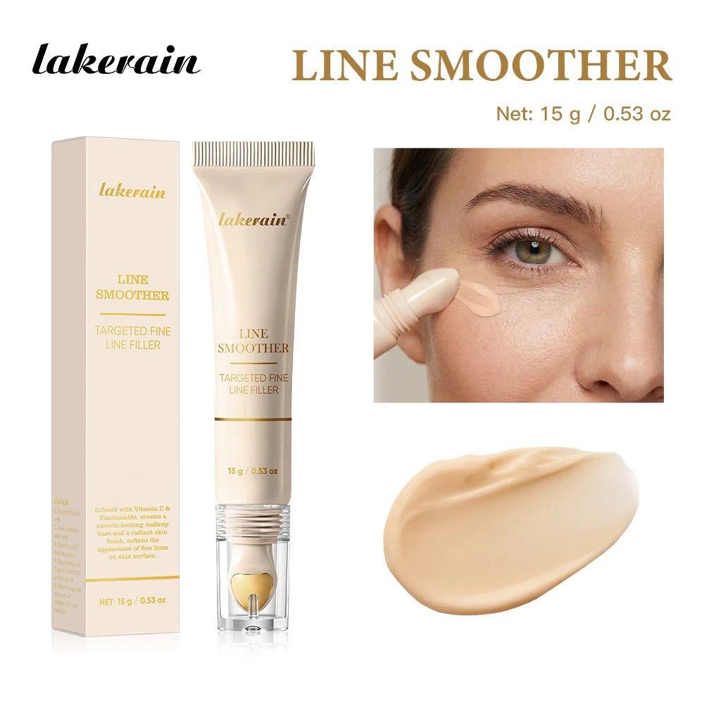 Line Smoother Targeted Fine Line Blurring Primer Wrinkles & Pores Subtly Tinted With Vitamin C & Niacinamide Korean Makeup