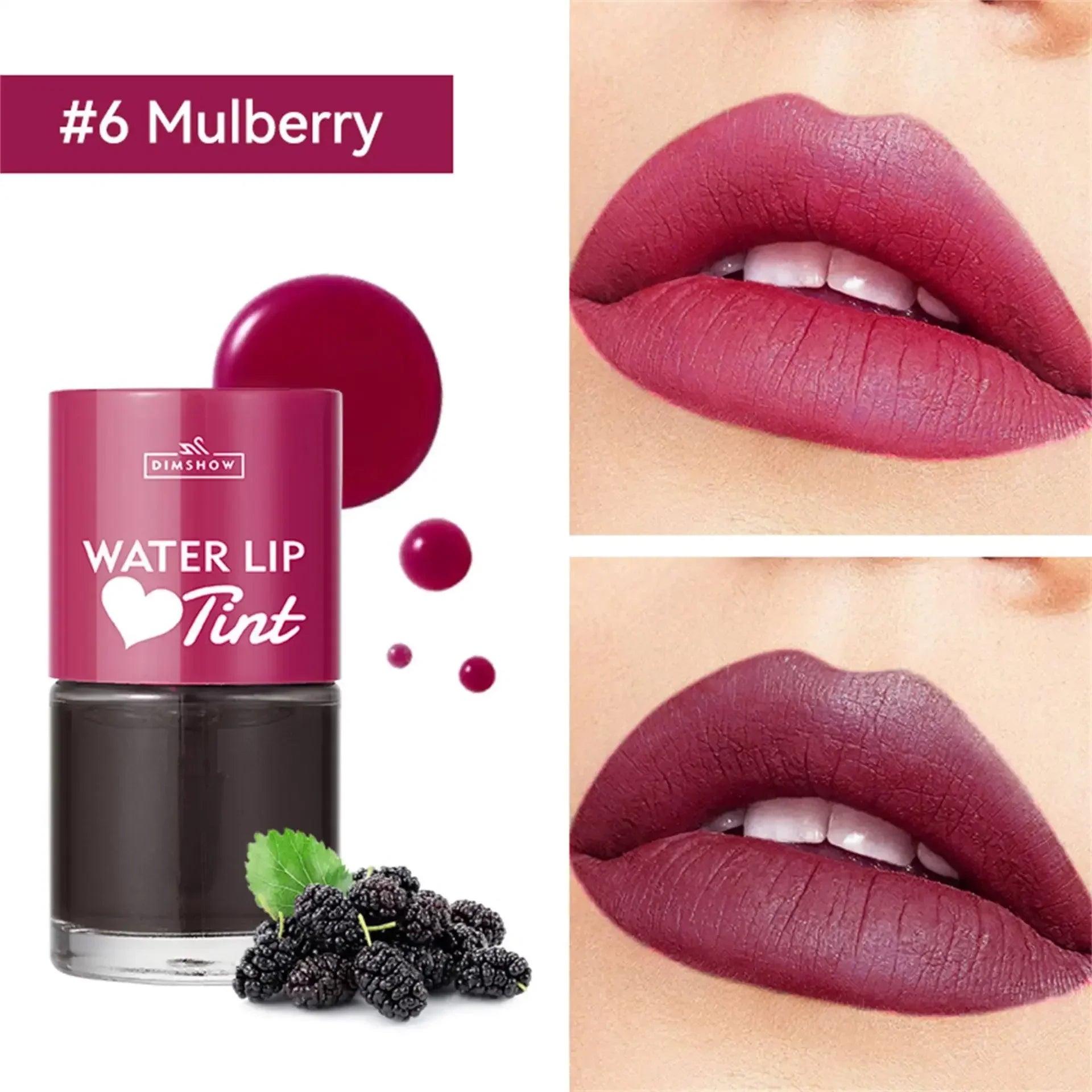 Tint Dyeing Liquid Lipstick and Blush 2 in 1 Waterproof Mirror Lip Gloss Water Lip Tint Non-sticky Lip Eye Cheek Makeup Cosmetic