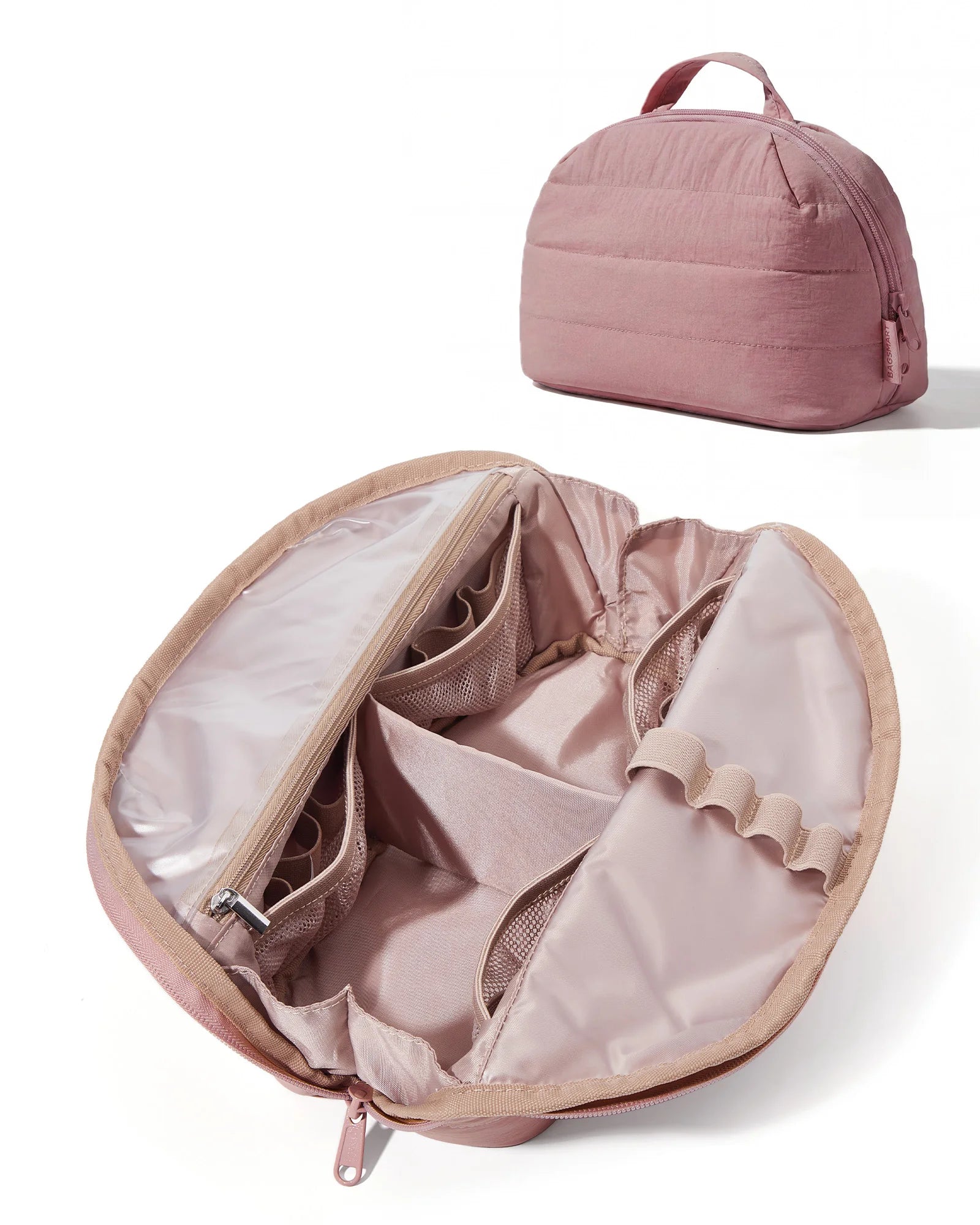 BAGSMART Travel Makeup Bag for Women Portable Cosmetic Case Puffy Padded Make Up Organizer Pouch Water-resistant Toiletry Bag