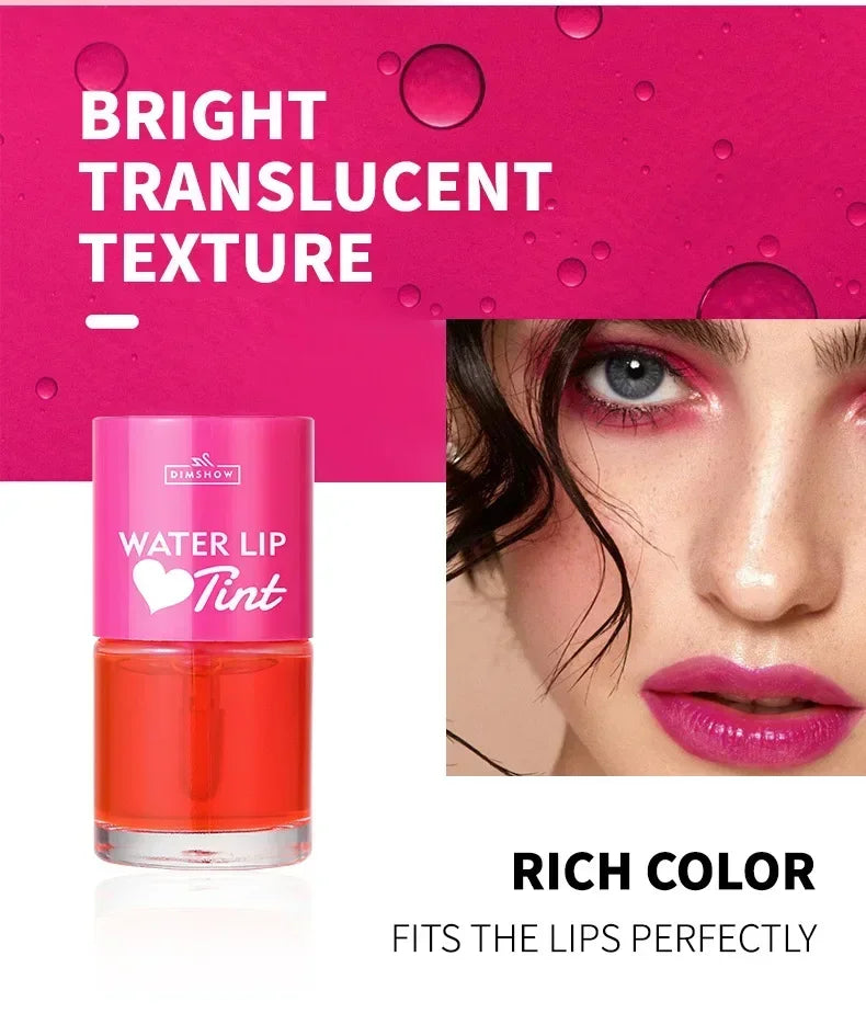 Tint Dyeing Liquid Lipstick and Blush 2 in 1 Waterproof Mirror Lip Gloss Water Lip Tint Non-sticky Lip Eye Cheek Makeup Cosmetic