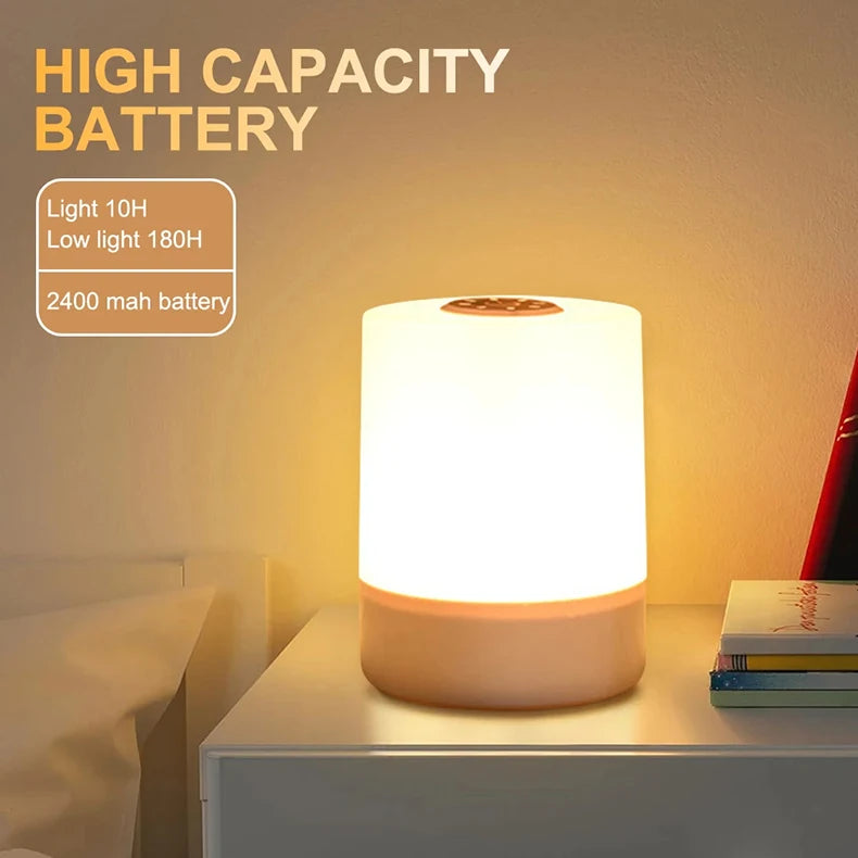 Touch Night Light Bedroom Table Lamp 3 Modes Dimming Rechargeable Night Lamp Ambient Light Soft Light Bedside Lamp For Kids Gift