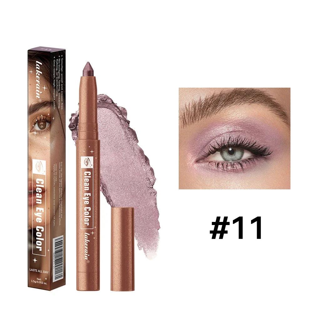 Lakerain Eyeshadow Sticks 12 Colors Long Lasting Waterproof High Pigmented Shimmer Glitter And Matte Eyeshadow Pencil Makeup