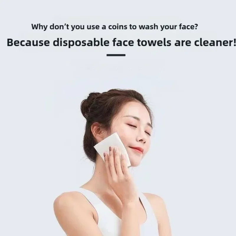 Reusable thickened face towel One pack of 50/100 pieces per pack Travel cleanser wet dry makeup remover cotton soft fabric tool