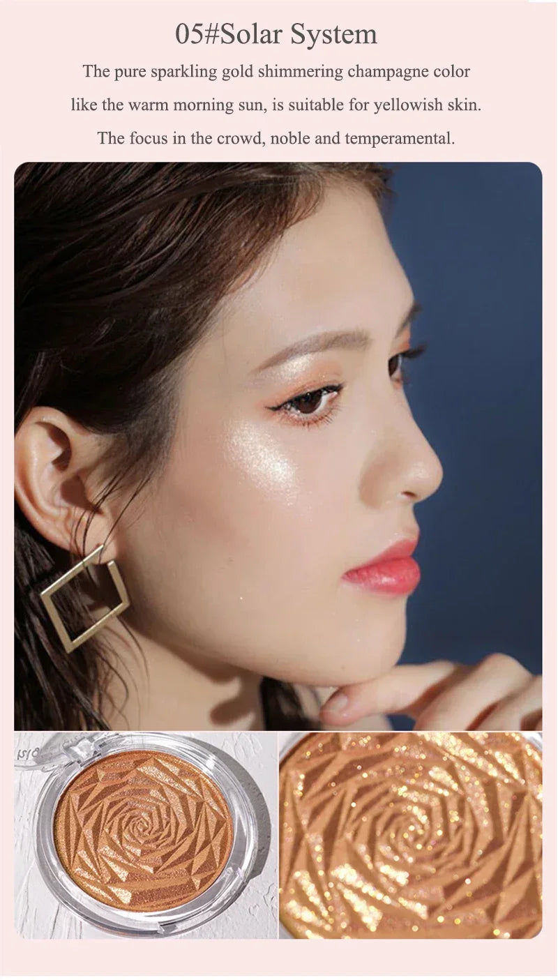 6 Colors Diamond Highlighter Powder Palette Glitter Face Contour Brighten Makeup Shimmer Ultra-concentrated Illuminate Cosmetic