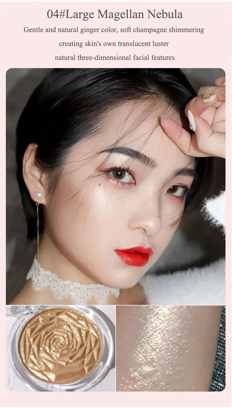 6 Colors Diamond Highlighter Powder Palette Glitter Face Contour Brighten Makeup Shimmer Ultra-concentrated Illuminate Cosmetic