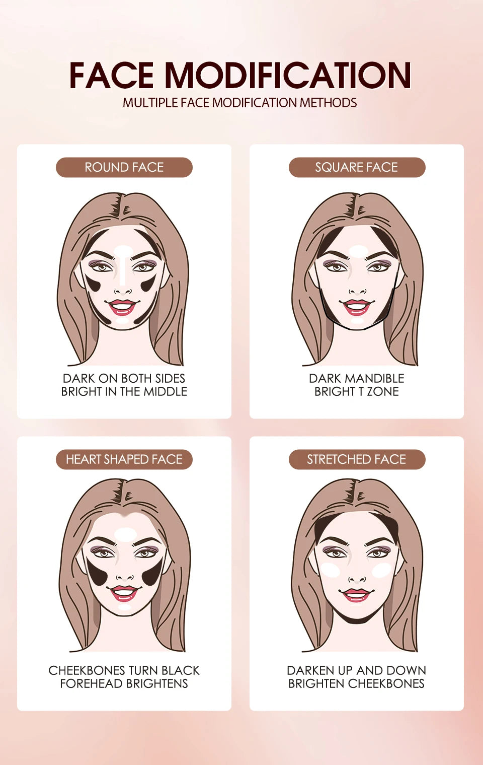 Brightening Contour Stick Cream Longwear Lightweight Sculpt Face Concealer Bronzer Makeup Pen For Flawless Finish