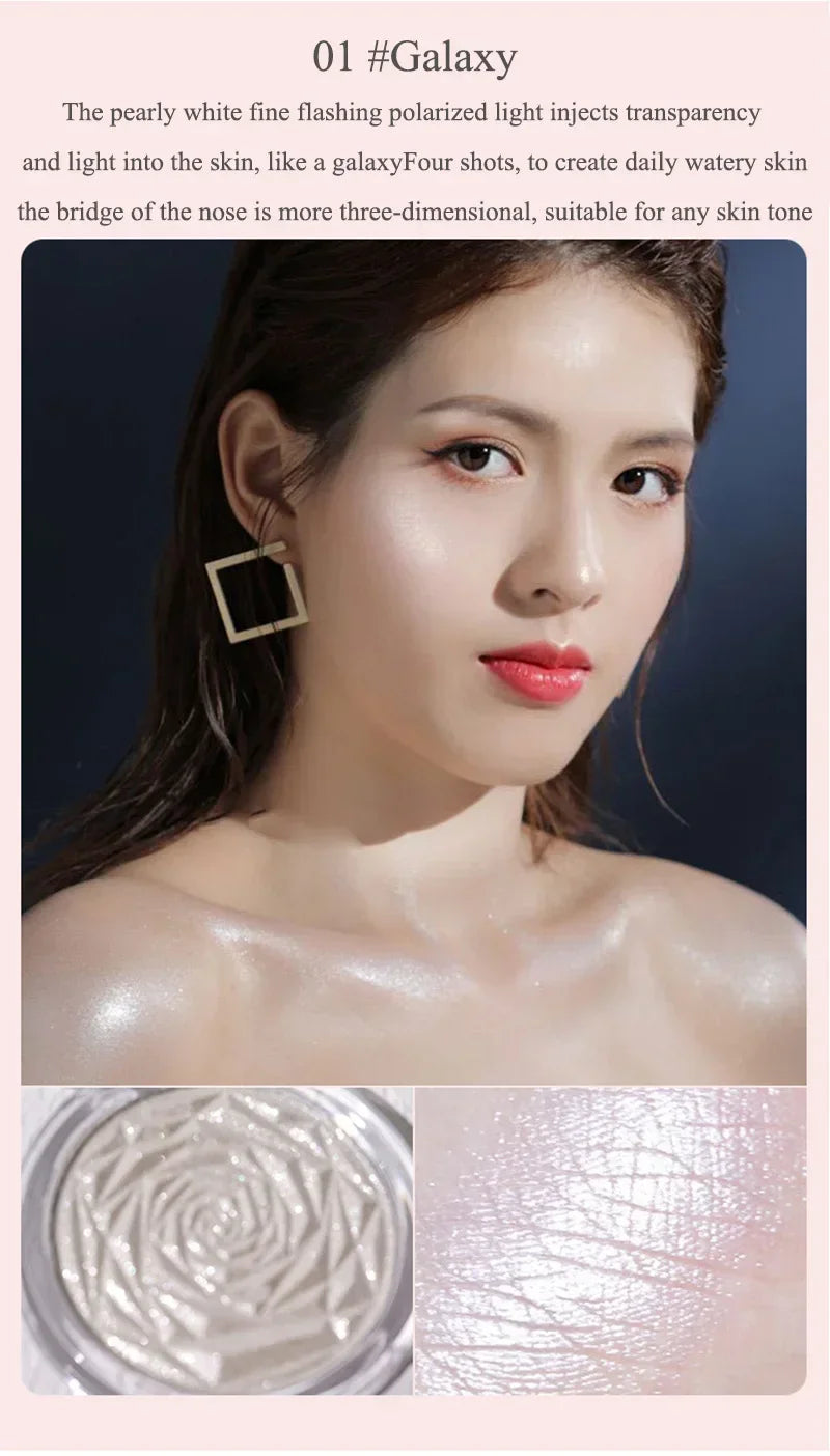 6 Colors Diamond Highlighter Powder Palette Glitter Face Contour Brighten Makeup Shimmer Ultra-concentrated Illuminate Cosmetic