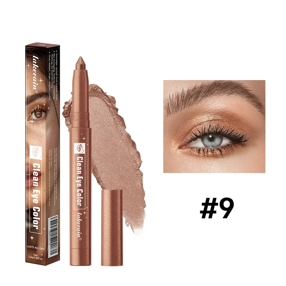 Lakerain Eyeshadow Sticks 12 Colors Long Lasting Waterproof High Pigmented Shimmer Glitter And Matte Eyeshadow Pencil Makeup