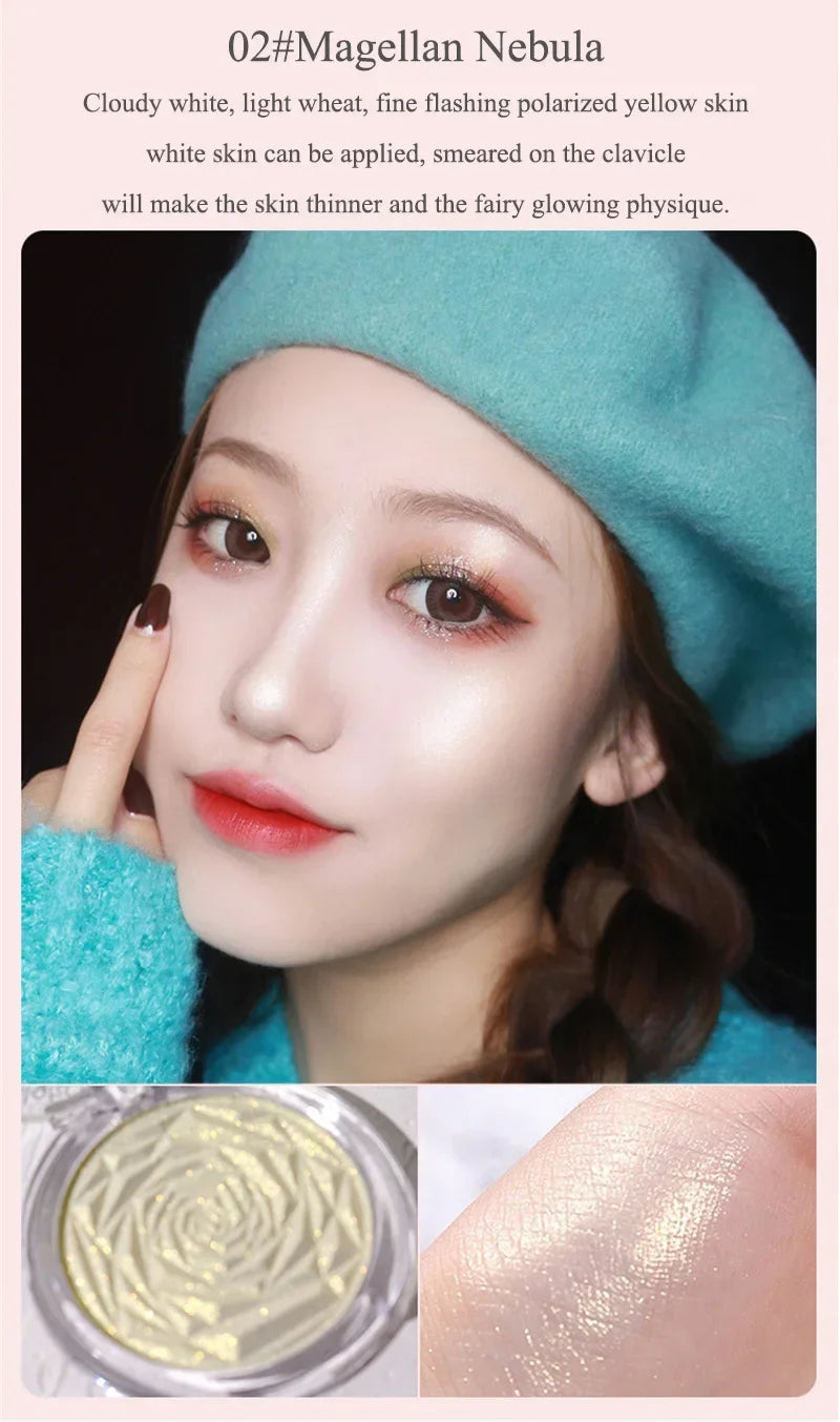 6 Colors Diamond Highlighter Powder Palette Glitter Face Contour Brighten Makeup Shimmer Ultra-concentrated Illuminate Cosmetic