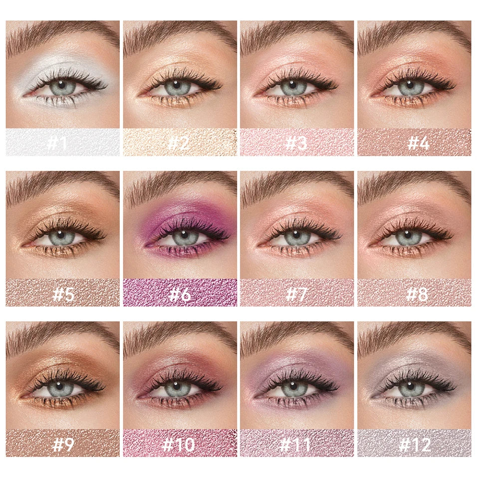 Lakerain Eyeshadow Sticks 12 Colors Long Lasting Waterproof High Pigmented Shimmer Glitter And Matte Eyeshadow Pencil Makeup