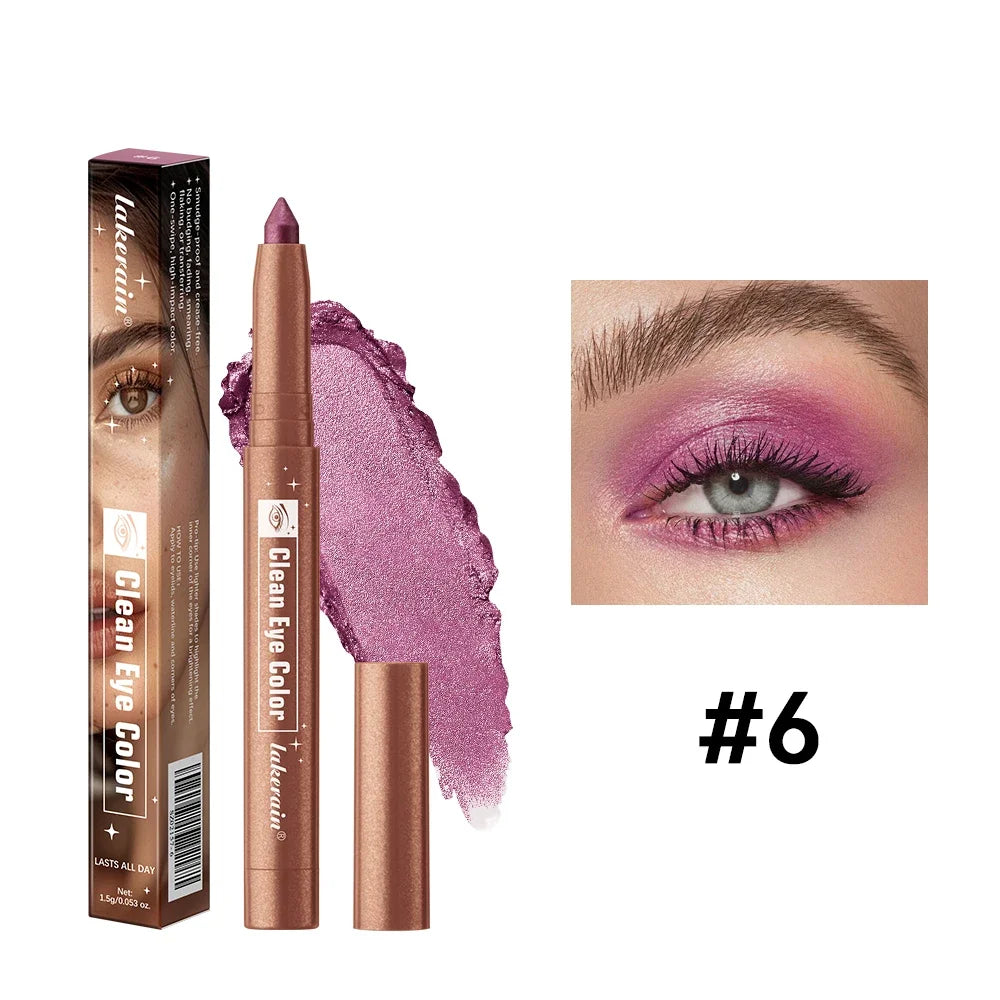 Lakerain Eyeshadow Sticks 12 Colors Long Lasting Waterproof High Pigmented Shimmer Glitter And Matte Eyeshadow Pencil Makeup