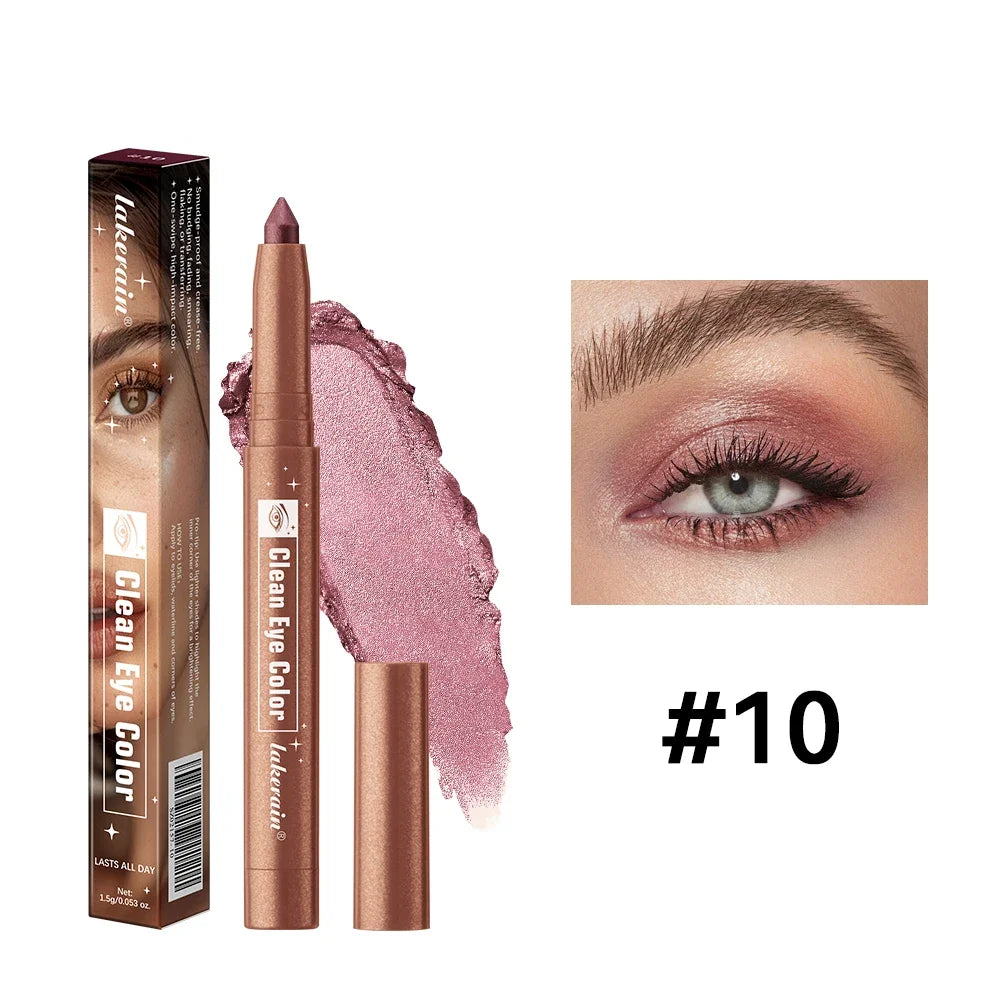Lakerain Eyeshadow Sticks 12 Colors Long Lasting Waterproof High Pigmented Shimmer Glitter And Matte Eyeshadow Pencil Makeup