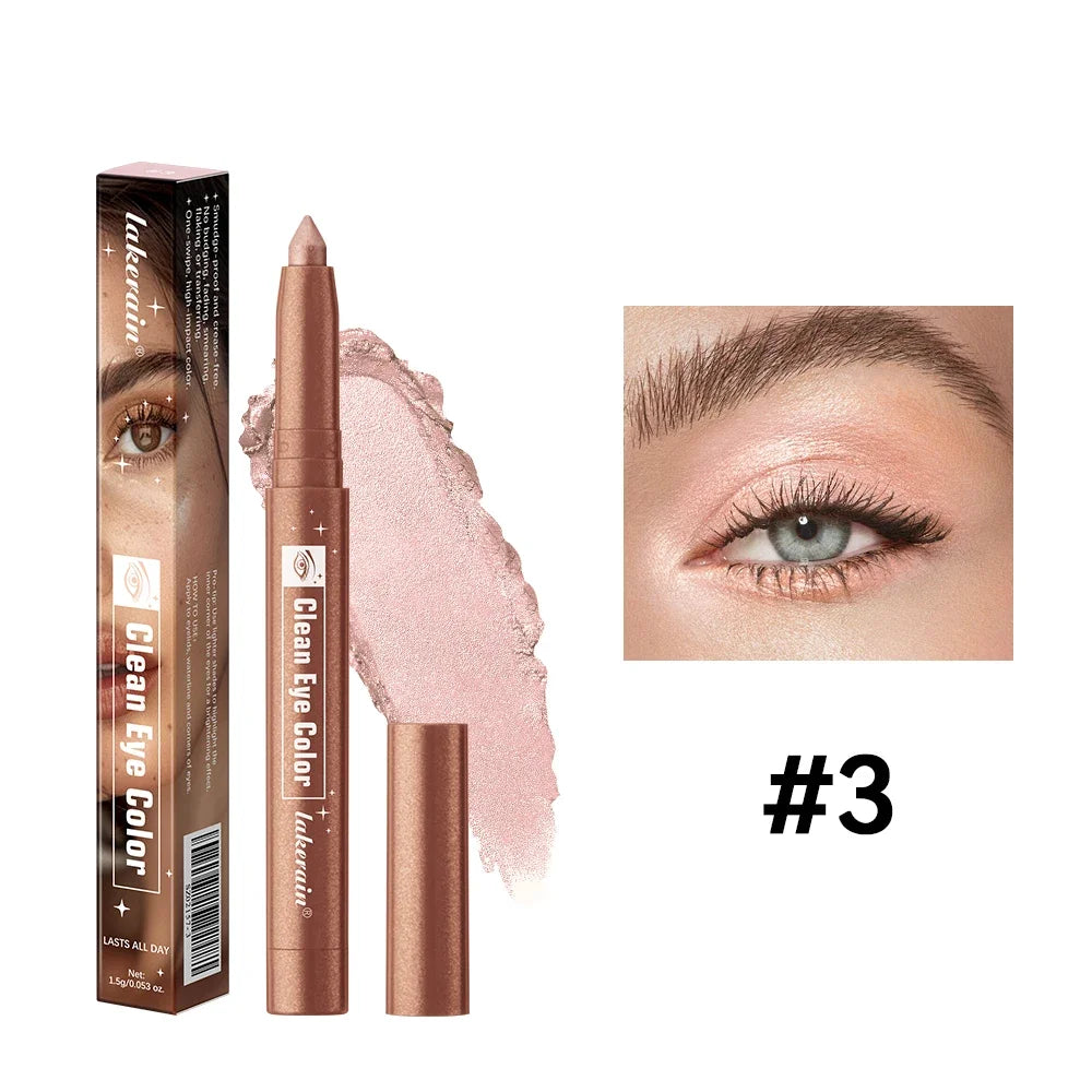Lakerain Eyeshadow Sticks 12 Colors Long Lasting Waterproof High Pigmented Shimmer Glitter And Matte Eyeshadow Pencil Makeup