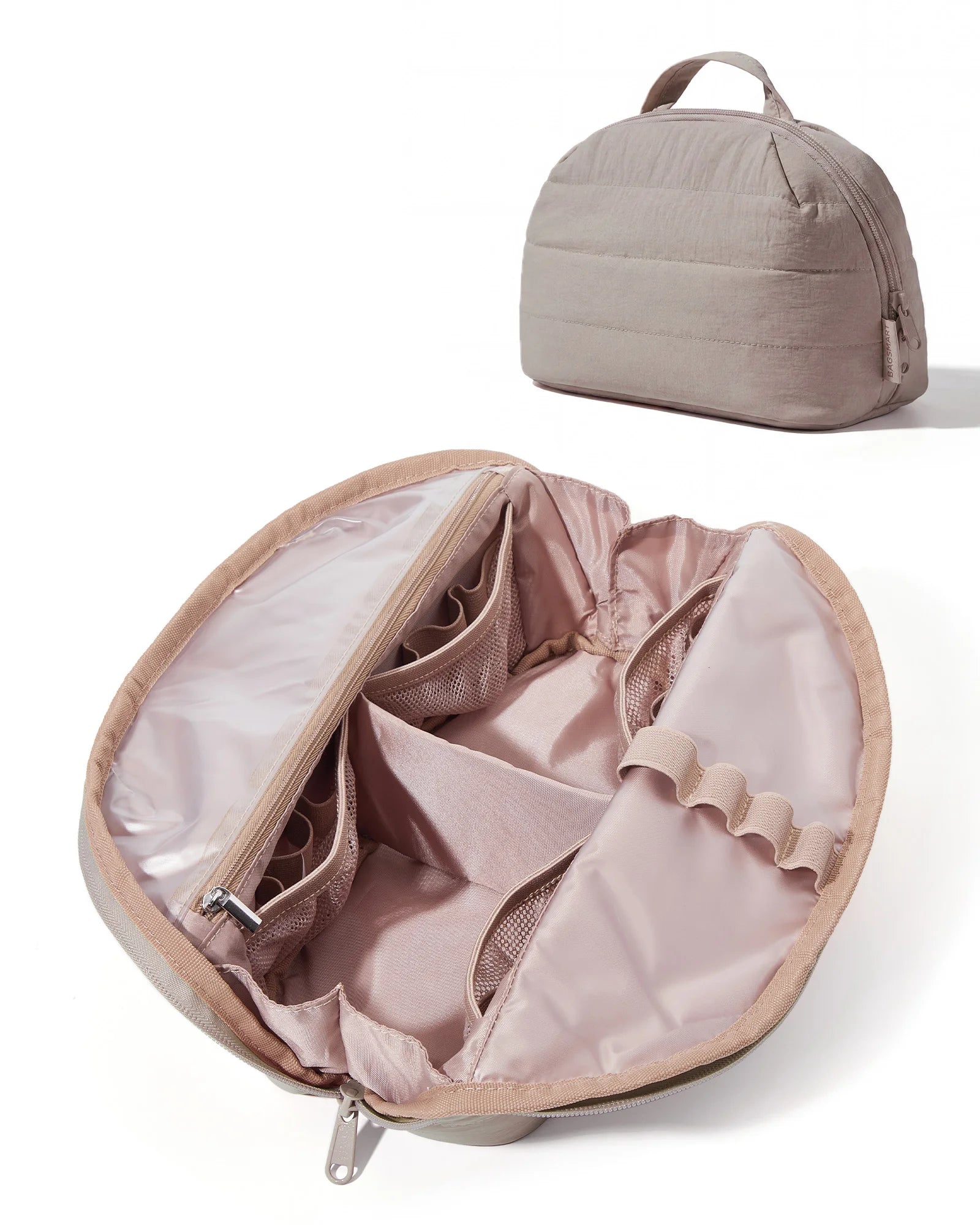 BAGSMART Travel Makeup Bag for Women Portable Cosmetic Case Puffy Padded Make Up Organizer Pouch Water-resistant Toiletry Bag