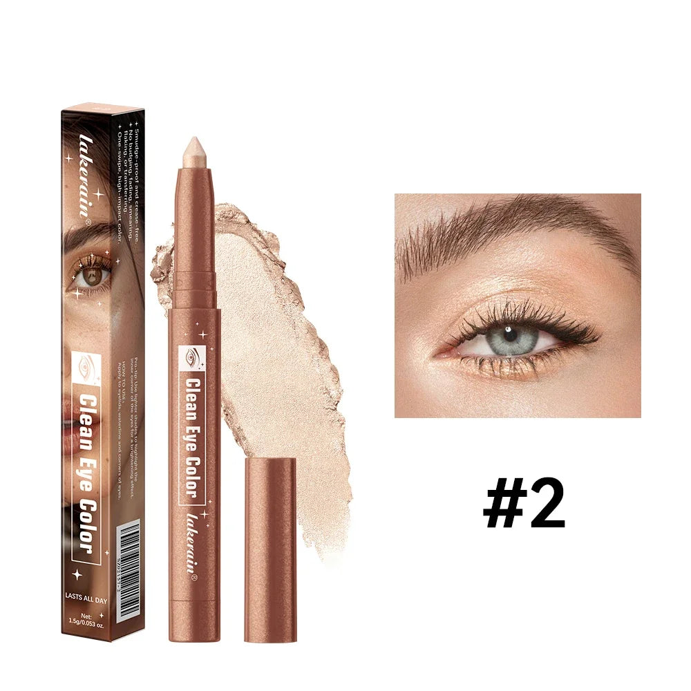 Lakerain Eyeshadow Sticks 12 Colors Long Lasting Waterproof High Pigmented Shimmer Glitter And Matte Eyeshadow Pencil Makeup