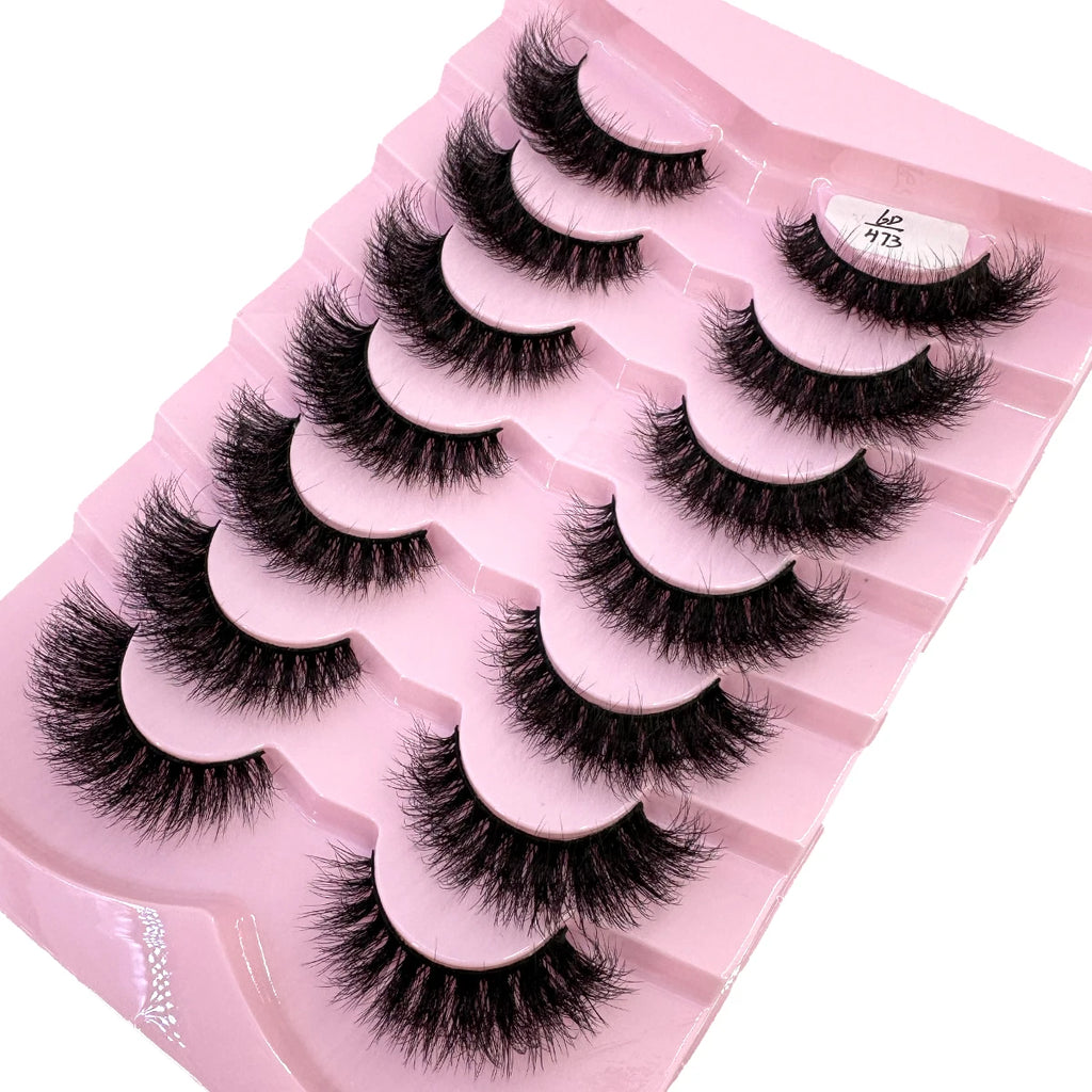 HBZGTLAD 7 pairs Lashes 3D Mink Eyelashes Thick & Fluffy Soft Eyelash Extension Natural False Eyelashes Makeup Mink Eye Lashes
