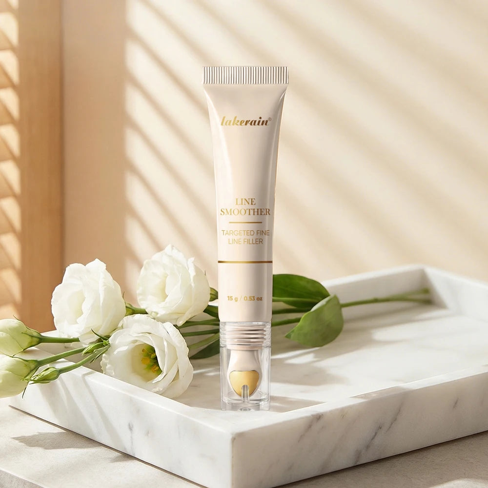 Line Smoother Targeted Fine Line Blurring Primer Wrinkles & Pores Subtly Tinted With Vitamin C & Niacinamide Korean Makeup