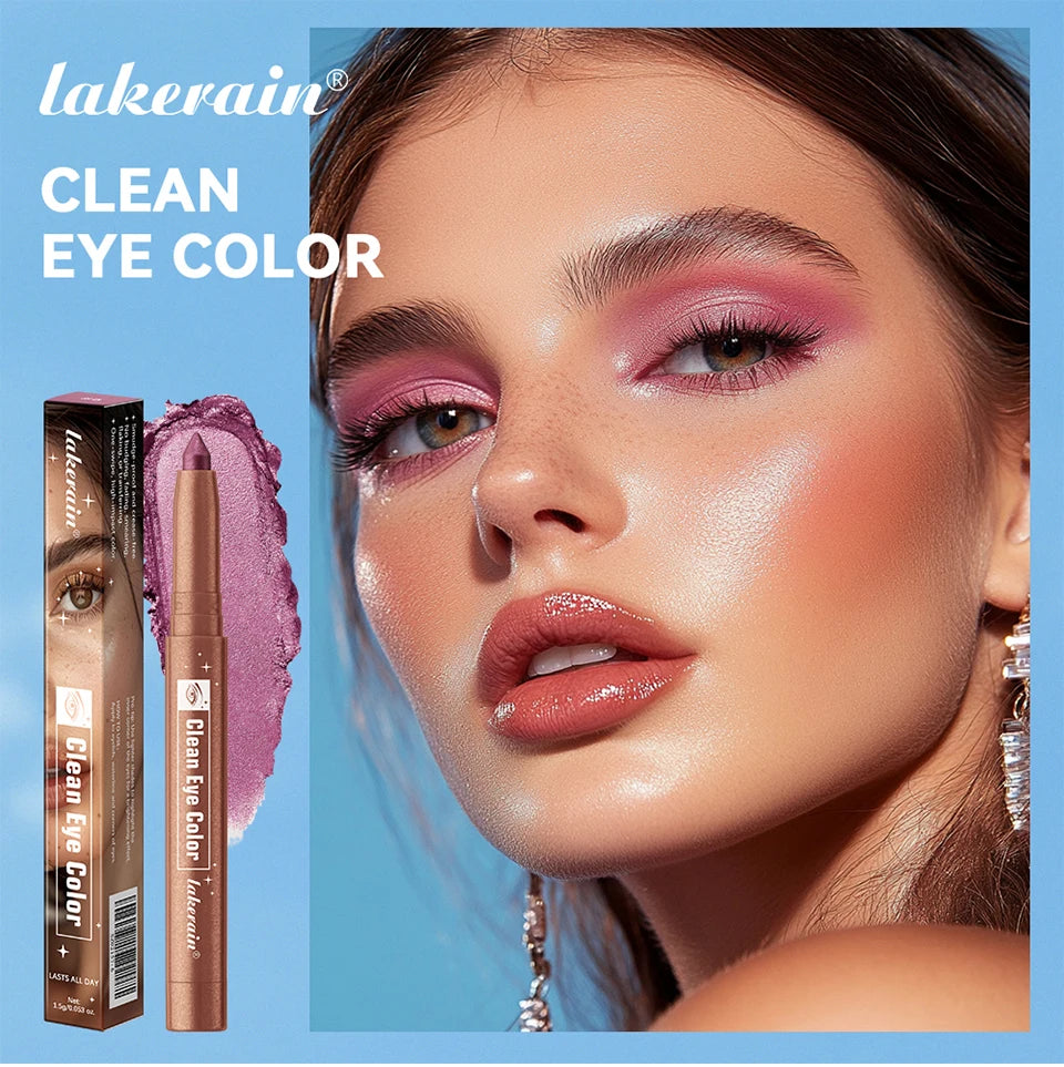 Lakerain Eyeshadow Sticks 12 Colors Long Lasting Waterproof High Pigmented Shimmer Glitter And Matte Eyeshadow Pencil Makeup