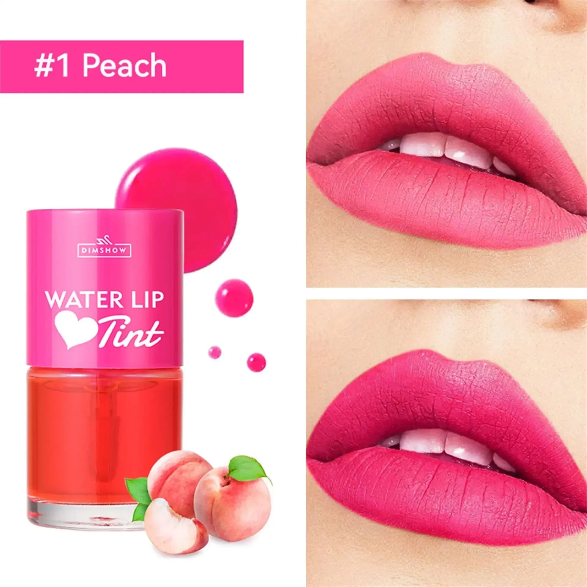 Tint Dyeing Liquid Lipstick and Blush 2 in 1 Waterproof Mirror Lip Gloss Water Lip Tint Non-sticky Lip Eye Cheek Makeup Cosmetic