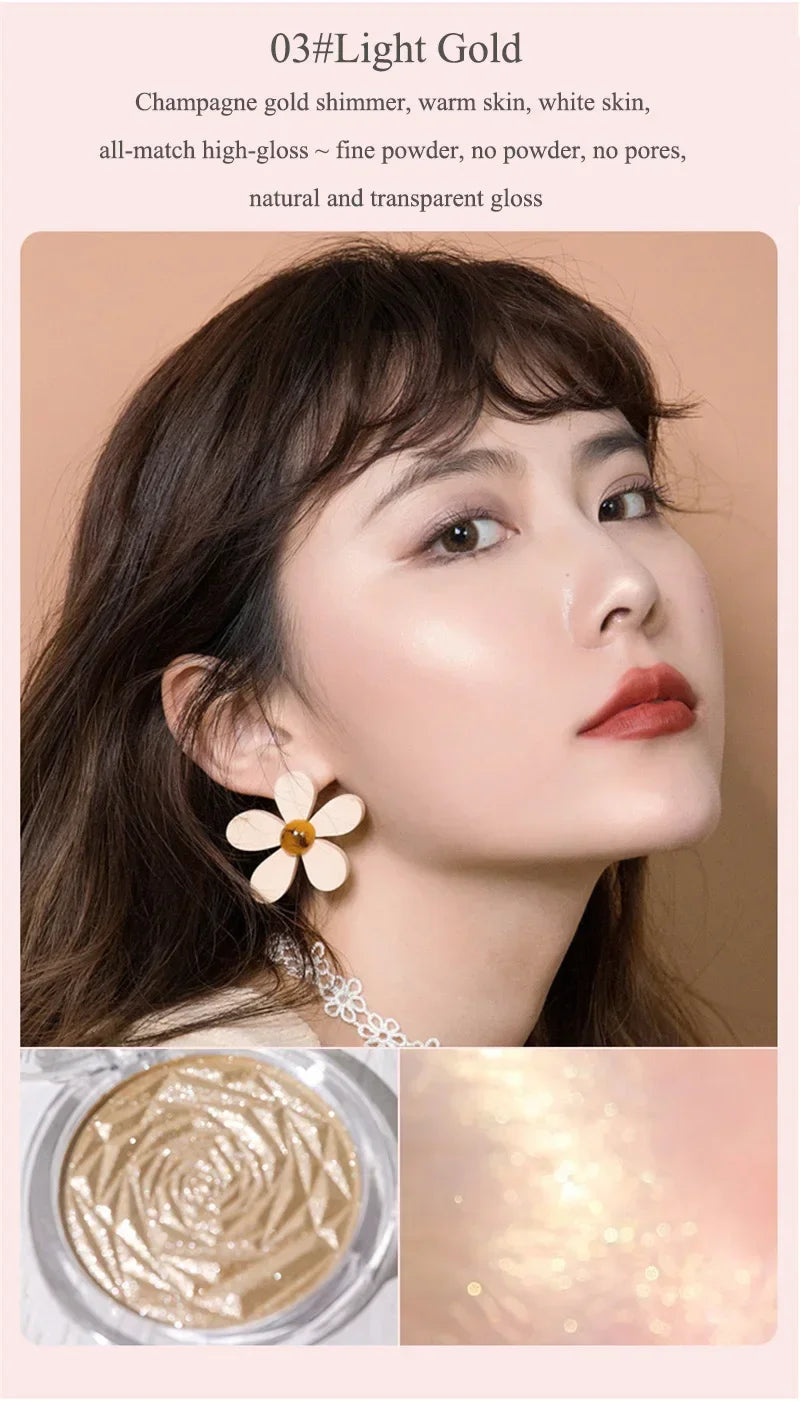 6 Colors Diamond Highlighter Powder Palette Glitter Face Contour Brighten Makeup Shimmer Ultra-concentrated Illuminate Cosmetic