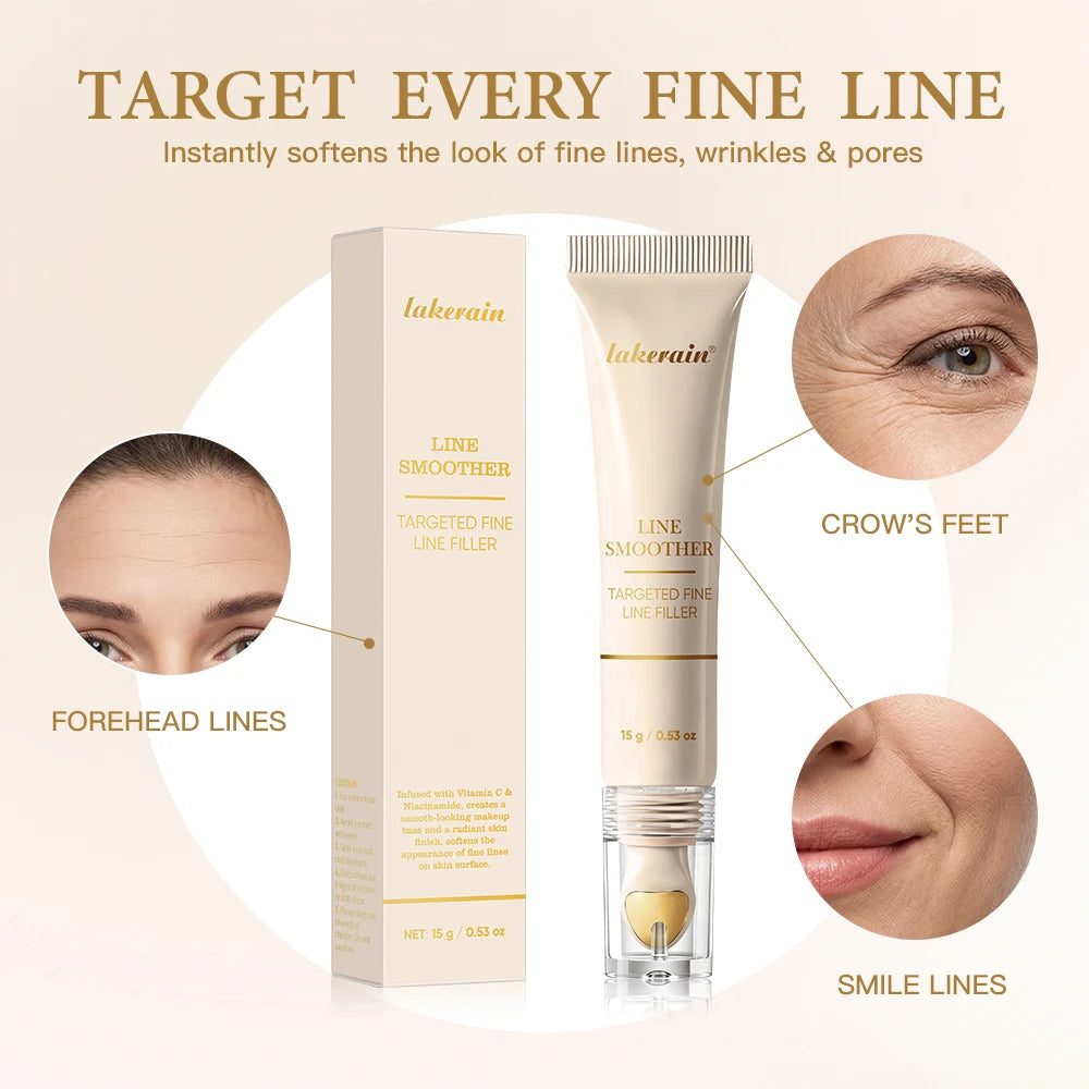 Line Smoother Targeted Fine Line Blurring Primer Wrinkles & Pores Subtly Tinted With Vitamin C & Niacinamide Korean Makeup