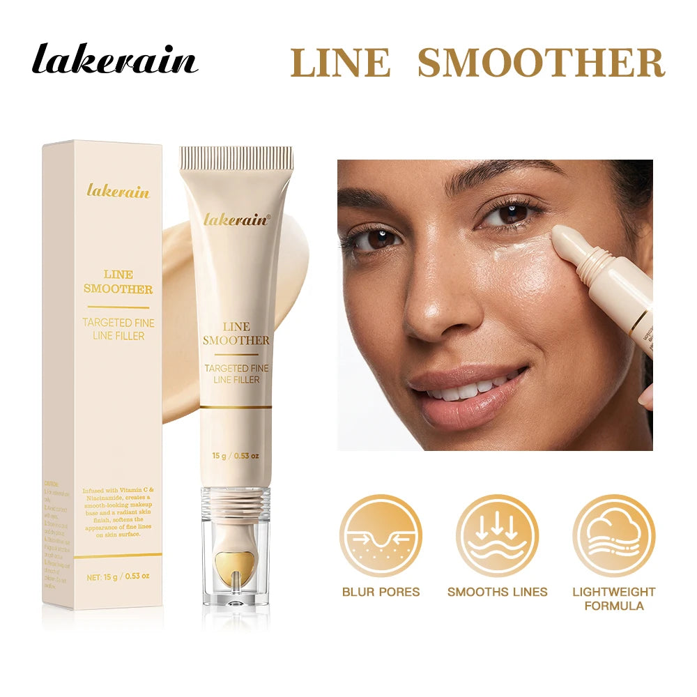 Line Smoother Targeted Fine Line Blurring Primer Wrinkles & Pores Subtly Tinted With Vitamin C & Niacinamide Korean Makeup