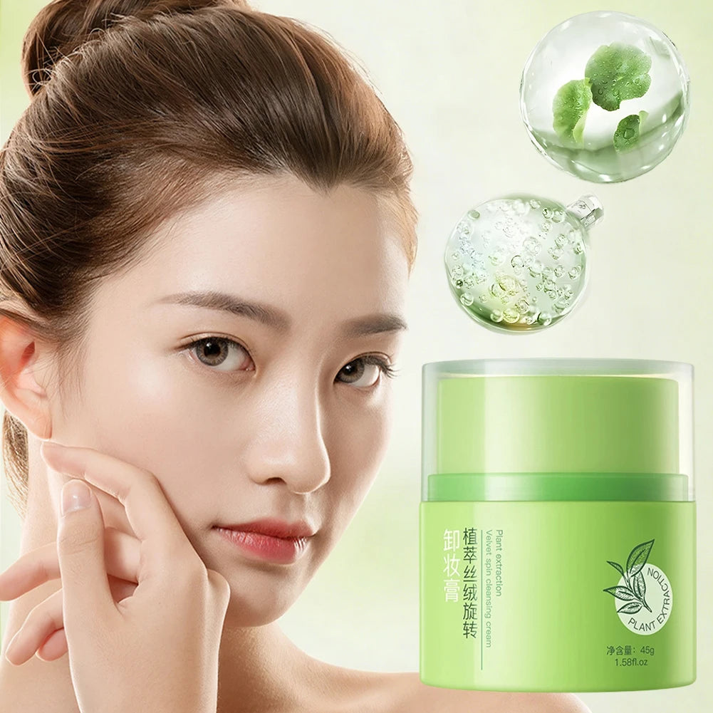 Plant Velvet Rotating Makeup Remover Cream 45g Gentle Non Irritating Deep Cleansing Eyes Lips Face Daily Skincare