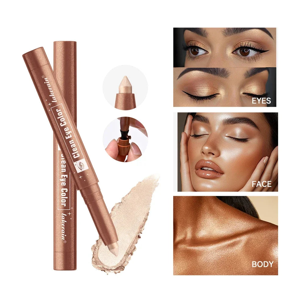 Lakerain Eyeshadow Sticks 12 Colors Long Lasting Waterproof High Pigmented Shimmer Glitter And Matte Eyeshadow Pencil Makeup